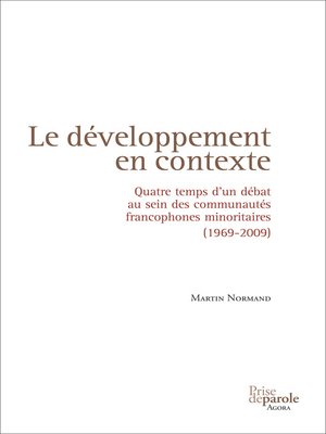 cover image of Développement en contexte